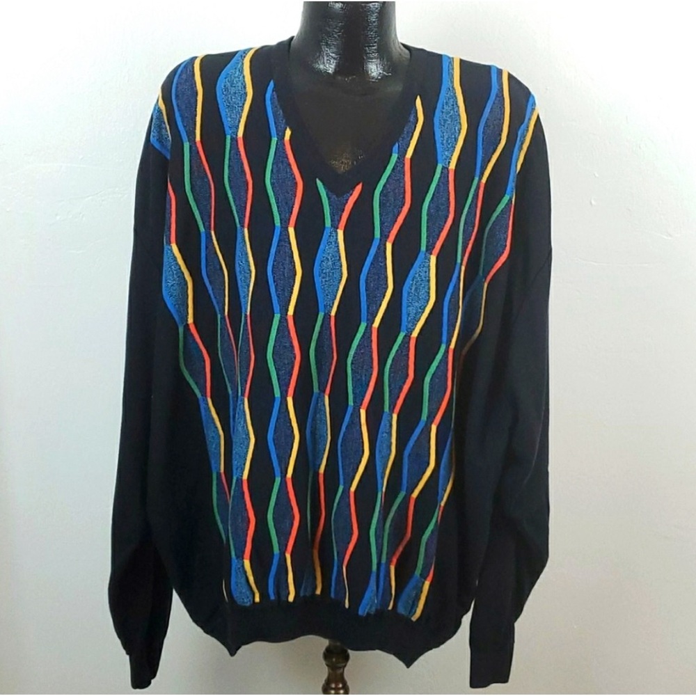 - Vintage St.Croix v-neck striped sweater